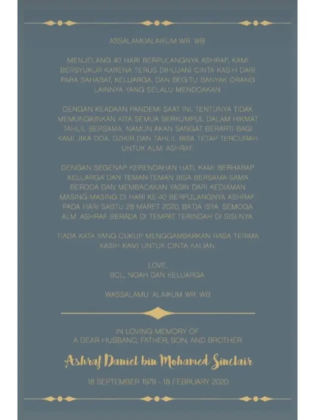 5 Potret Tahlilan 40 Harian Ashraf Sinclair, Keluarga Gelar dengan Video Call