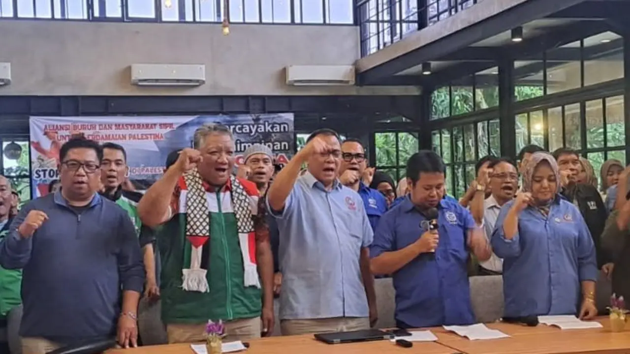 Aliansi buruh dukung kemerdekaan Palestina. (Antara)