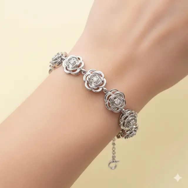 Desain Gelang Emas Putih Wanita Cantik. Gemini