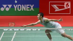 Laga final tunggal putra di Daihatsu Indonesia Masters 2025 berlangsung ketat dan sengit. (Liputan6.com/Herman Zakharia)