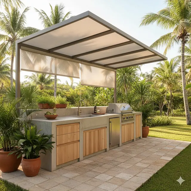 Dapur Outdoor Sederhana tapi Berkelas
