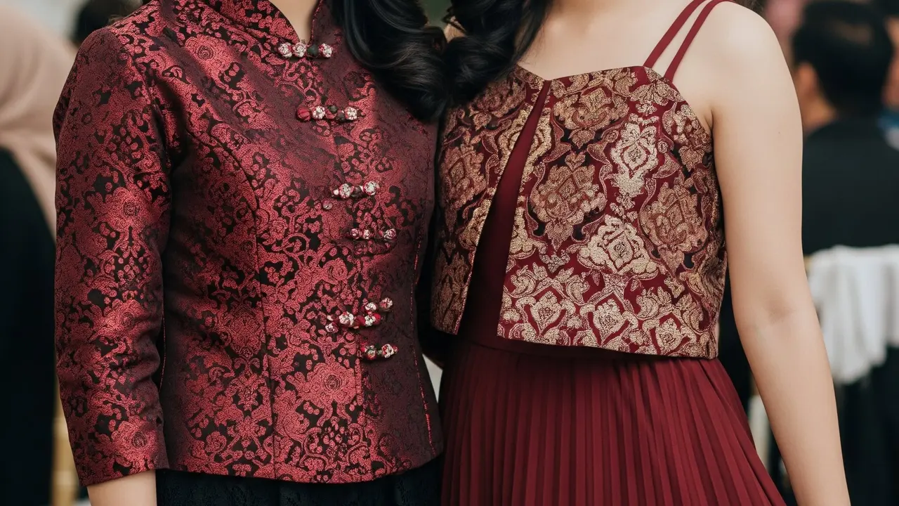 Baju Kondangan Burgundy