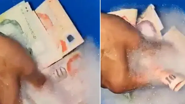 Demi Terhindar Covid-19, Pria Ini Cuci Uang Pakai Air Sabun