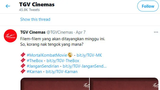 Film Jangan Sendirian tayang di Malaysia (Twitter)