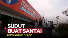 Berita video area di Indonesia Arena untuk penonton Piala Dunia FIBA 2023 bersantai.