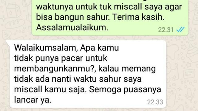 Miss call untuk sahur.