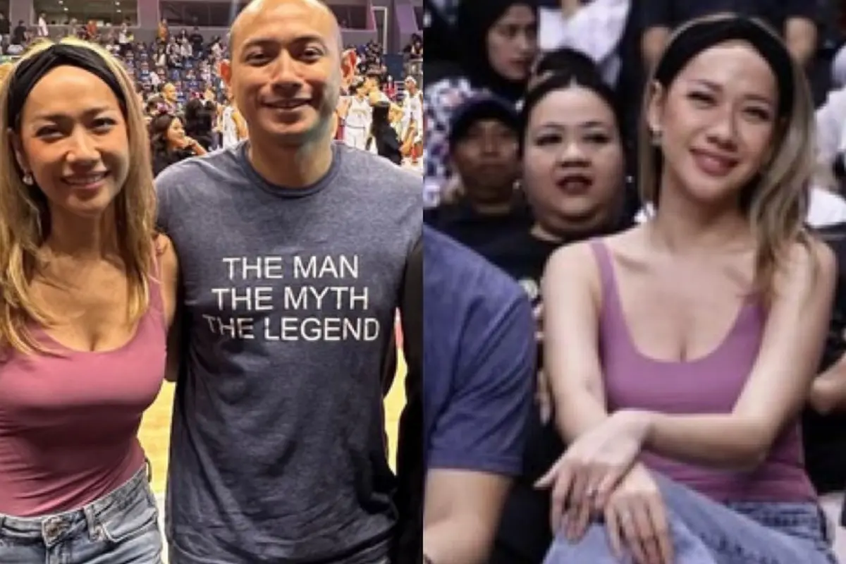 Bunga Citra Lestari saat nonton pertandingan basket