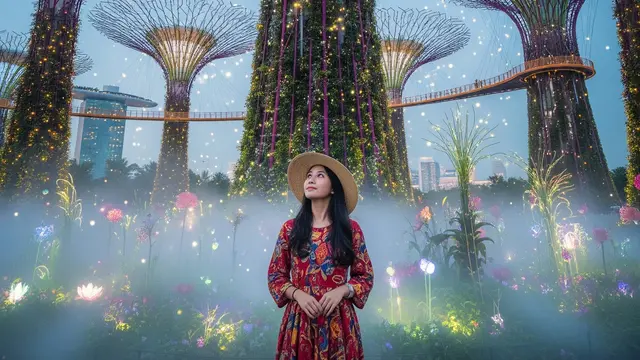 Prompt Gemini AI Viral Edit Foto Sendiri Liburan di Singapura
