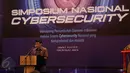 Menko Polhukam, Tedjo Edhy Purdijatno memberikan sambutan di acara Simposium Nasional Cybersecurity (SNCS), Jakarta, Rabu (3/6/2015). Presiden Jokowi berhalangan hadir untuk membuka acara tersebut. (Liputan6.com/Faizal Fanani)