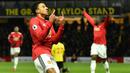 Pemain Manchester United, Jesse Lingard mencetak satu gol saat timnya menang atas Watford pada lanjutan Premier League di Vicarage Road stadium, Watford, (28/11/2017). MU menang 4-2. (AFP/Glyn Kirk)