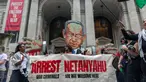 Protes ini bertepatan dengan Sidang Umum PBB yang berlangsung di kota tersebut dan dihadiri oleh Perdana Menteri Israel Netanyahu. (Alex Kent/Getty Images North America/Getty Images via AFP)
