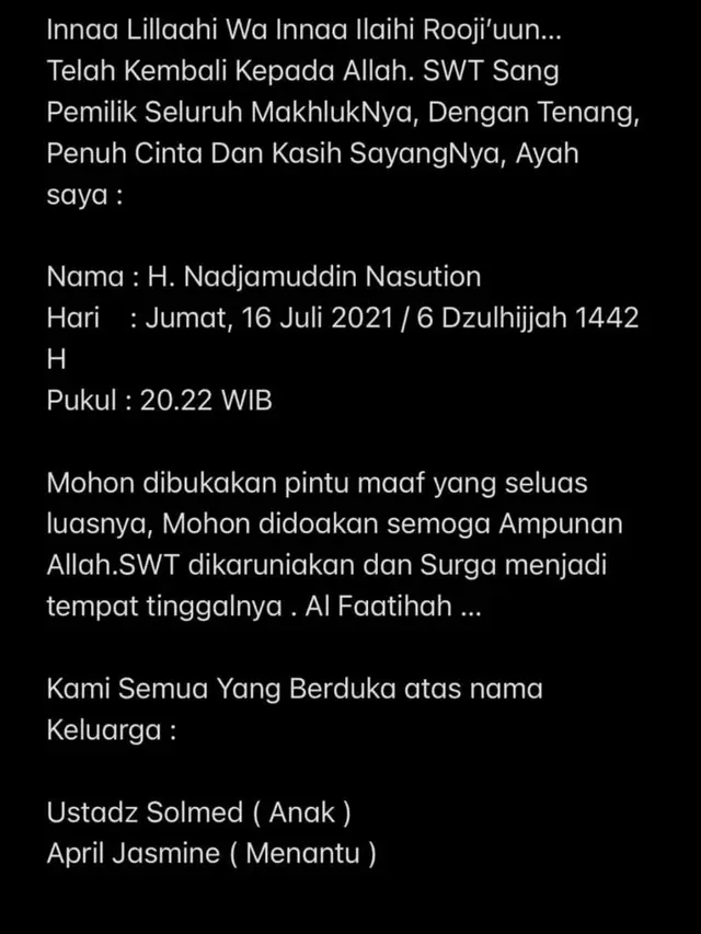 Unggahan Ustaz Solmed