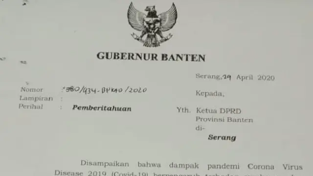 Surat Gubernur Banten