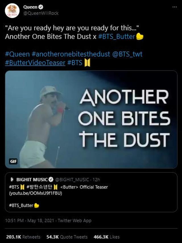 Unggahan Queen. (Twitter/ QueenWillRock)