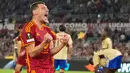 AS Roma menutup pesta golnya pada menit ke-59. Striker Andrea Belotti mencetak gol keduanya setelah menerima umpan Leandro Paredes. (AP Photo/Alessandra Tarantino)