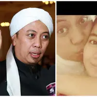 Foto Opick tanpa bersorban (kanan) sedang mencium seorang perempuan yang disebut-sebut istri sirinya. (Bintang Pictures/Istimewa)