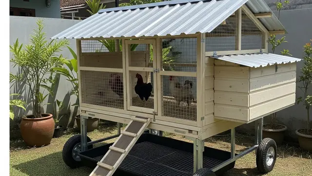 9 Ide Kandang Ayam Portable Roda Dorong Anti Becek, Solusi Peternak Modern