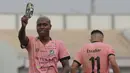 Pemain Madura United, Hugo Gomes Dos Santos Silva melakukan selebrasi usai menjebol gawang Persikabo 1973 dalam pertandingan BRI Liga 1 2021/2022 di Stadion Indomilk Arena, Kabupaten Tangerang, Jumat (3/9/2021). (Foto: Bola.com/Ikhwan Yanuar)