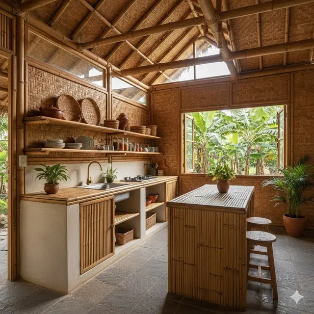 Dapur Serba Bambu yang Ramah Lingkungan