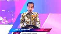 Presiden Joko Widodo (Jokowi) dalam peresmian KKP domestik dan QRIS Antarnegara, Senin (29/8/2022).