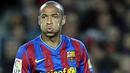Ekspresi striker Barcelona, Thierry Henry di laga lanjutan La Liga melawan Villarreal di Nou Camp Stadium, 2 Januari 2010. AFP PHOTO / LLUIS GENE 