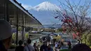 Dengan turunnya salju pada 6 November 2024 lalu, menjadi catatan penundaan terlama salju pertama di puncak Gunung Fuji dengan keterlambatan selama 36 hari dari rata-rata. (Richard A. Brooks/AFP)