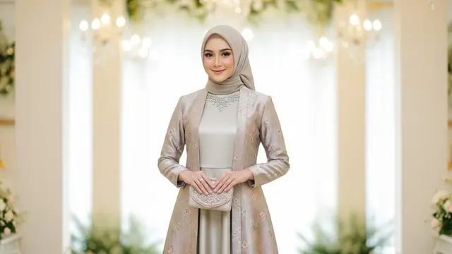 Model Gamis Satin Layer Brokat untuk Lebaran 2026