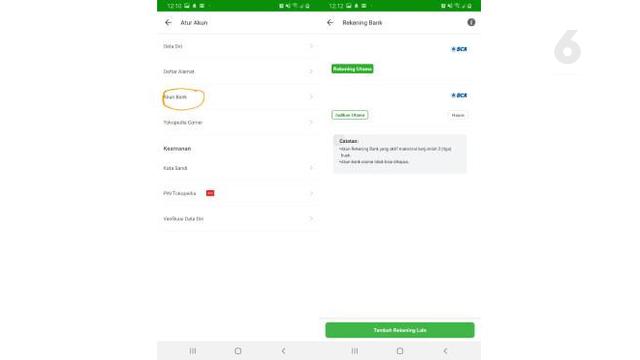 Cara hapus akun bank Tokopedia. Liputan6.com/Iskandar