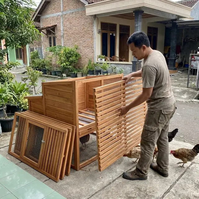 Kandang Ayam Box Panel Kayu (Gemini AI)