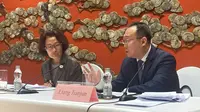 Wakil Direktur dari Departemen Urusan Asia, Kementerian Luar Negeri (Kemenlu) China, Liang Jianjun&nbsp;dalam acara Lin Jia 7 Salon di Beijing, Selasa, 20 Mei 2025. (Liputan6.com/Winda Nelfira)