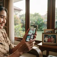 Alasan Orang Suka Menyimpan Foto Lama di HP. Foto; AI Generated