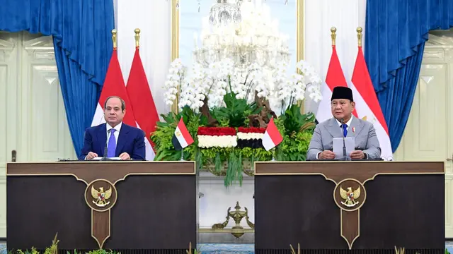 Presiden Prabowo Subianto menggelar pertemuan bilateral dengan Presiden Republik Arab Mesir Abdel Fattah El-Sisi di Istana Merdeka. (Istimewa)