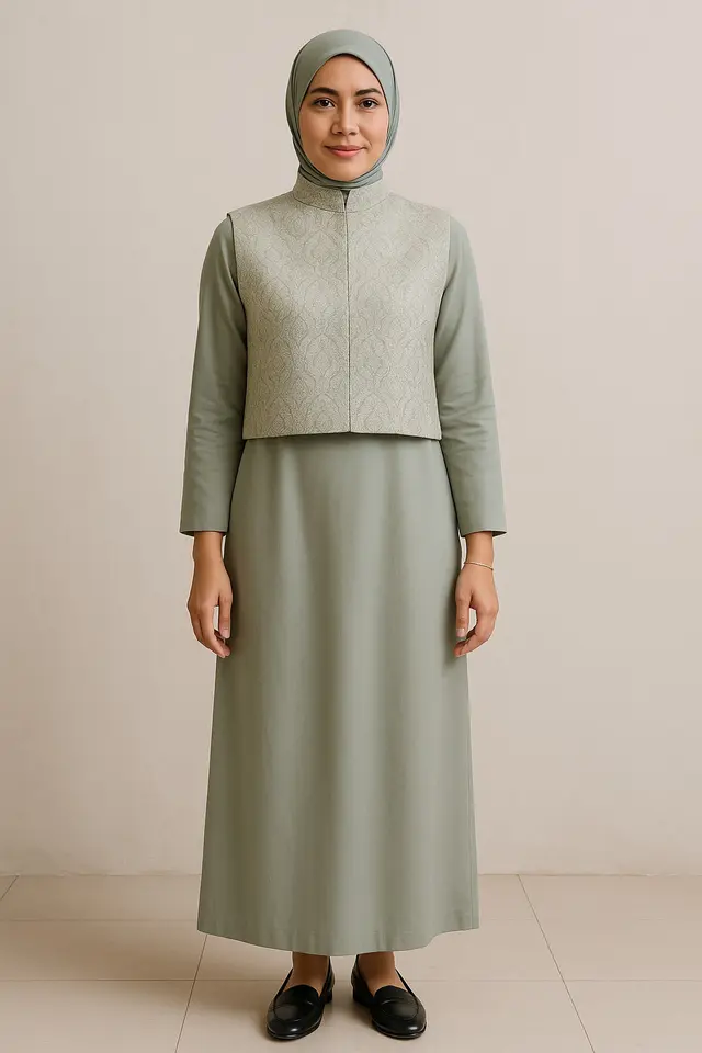 4. Outer Brokat High Collar Crop