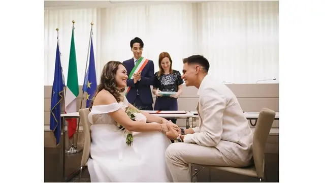 6 Potret Amanda Gonzales dan Christian Rontini Jalani Pernikahan Sipil di Italia
