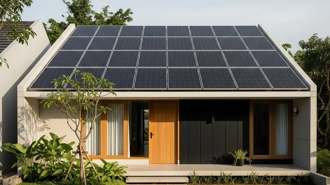 9 Desain Atap Panel Surya di Teras Rumah Sebagai Sumber Energi Listrik