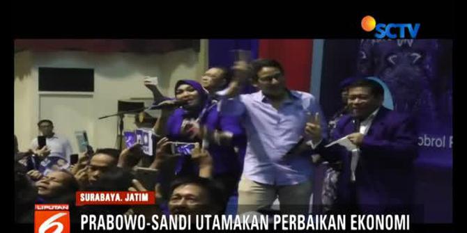 Pilpres 2019, Ini 4 Pesan Sandi pada Pendukungnya di Surabaya