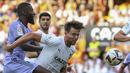 Dengan kemenangan ini, Valencia berhasil naik ke peringkat 13 klasemen sementara Liga Spanyol 2022/2023 dengan raihan 40 angka dari 35 laga. (AP Photo/Alberto Saiz)