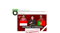 Cek Fakta: Klarifikasi Timnas Indonesia akan Berujicoba Melawan Portugal September 2024