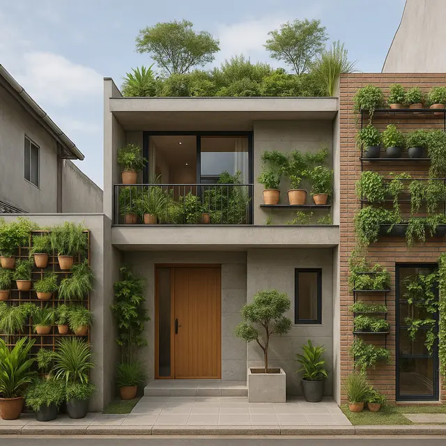 Punya Lahan Sempit di Perkotaan Cocoknya Bangun Rumah Model Apa?/Ilustrasi gambar AI