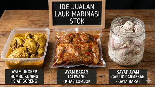 Ayam ungkep, ayam bakar, sayap ayam garlic parmesan (Gemini AI)