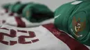 Tidak hanya jersey utama, baju ganti pemain juga telah dipersiapakan agar setelah pertandingan bisa langsung digunakan oleh para pemain. (Bola.com/Vitalis Yogi Trisna)