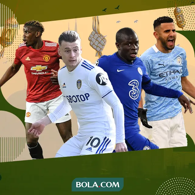 Ezgjan Alioski, N'Golo Kante, Paul Pogba dan Riyad Mahrez