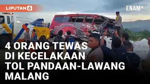VIDEO: 4 Orang Tewas dalam Kecelakaan Bus Wisata dan Truk Tronton di Tol Pandaan-Lawang Malang