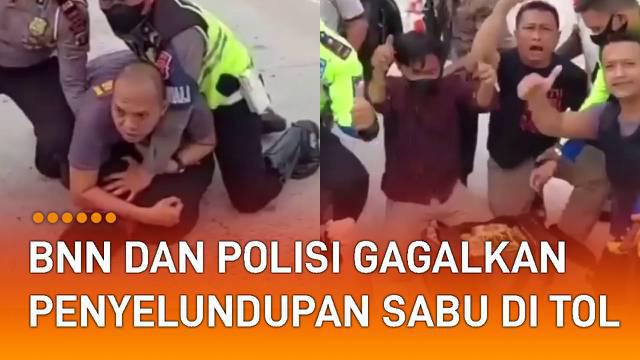 Aksi Badan Narkotika Nasional (BNN) Provinsi Sumatera Selatan dan Polisi  gagalkan penyelundupan sabu di tol viral di media sosial.