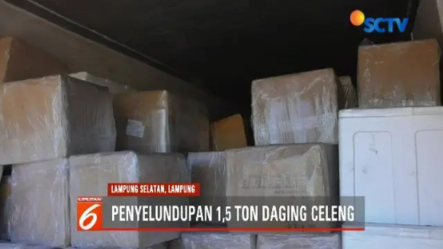 Daging celeng yang dibawa menggunakan dua mobil ekspedisi jasa pengiriman ini berasal dari Sumatra tujuan Jakarta.