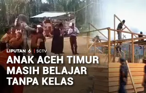 Tujuh Bulan Siswa Aceh Timur Tak Punya Kelas, Warga Bangun Sekolah Darurat