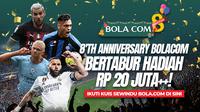 Yuk, ikutan keramaian dan kegembiraan pesta ulang tahun ke-8 Bola.com, yang sudah menyiapkan hadiah total pulhan juta rupiah.
