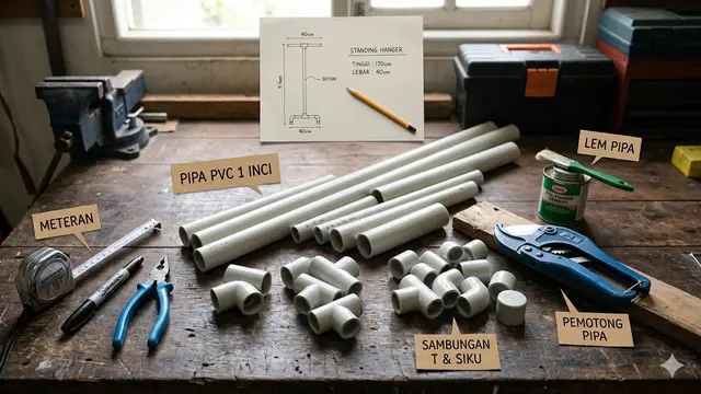 Cara Buat Standing Hanger dari Pipa PVC Sendiri di Rumah