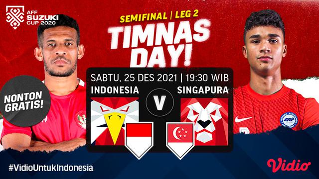 Link Live Streaming Indonesia Vs Singapura Semifinal Leg Kedua Piala AFF 2020 di Vidio