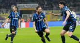 Pekan ke-28 Serie A 2024/2025 menjadi saksi sejarah yang belum pernah terjadi sebelumnya. Dua klub kota Milan, AC Milan dan Inter Milan, sama-sama meraih kemenangan dramatis setelah tertinggal dua gol lebih dulu. (AP Photo/Luca Bruno)